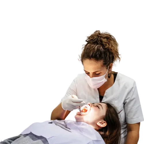 Dentist checking the patient teeth