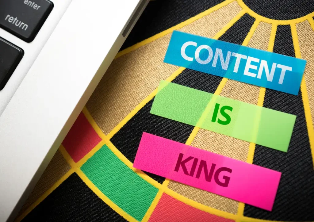 labels that reads content is king
