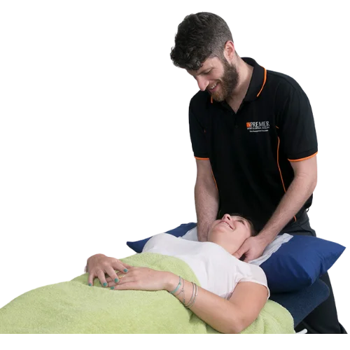 myotherapist professional checking a patient
